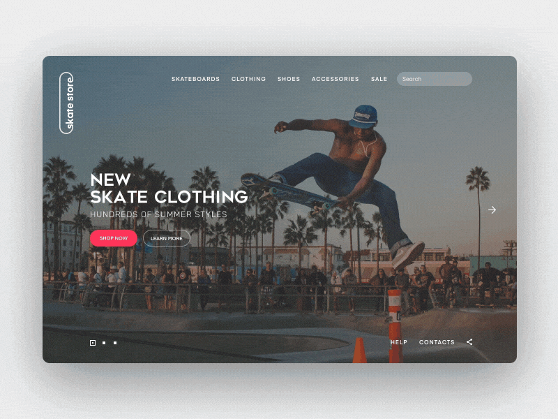 Skate Store Home Page Animation