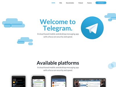 Daily UI 003: Landing page app branding challenge dailyui dailyui003 design landingpage telegram ui web website