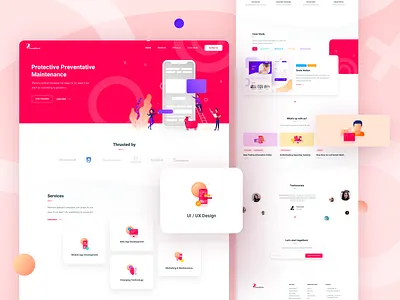 Dutch Digital Agency - Landing Page 🖥🖌 color colorful design digital agency goat icon illustration landing page red software house sweet ui ux web