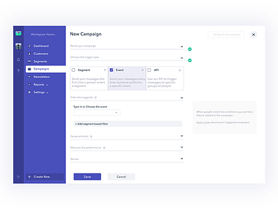 Form | Trigger Type Selection | Customer.io redesign