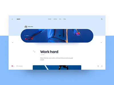 Soium Blog Details Page - Blue blog blog design blog graphic blog header blue clean concept design image minimal type ui ux web website