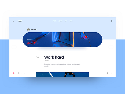 Soium Blog Details Page - Blue blog blog design blog graphic blog header blue clean concept design image minimal type ui ux web website