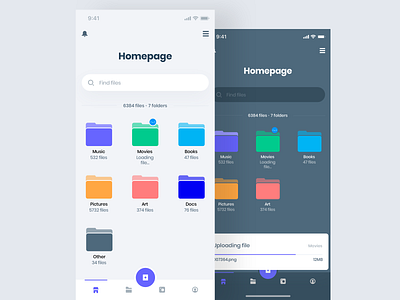 Folder App app design dribbbleshot dropbox folders interface ios list mobile ui ux