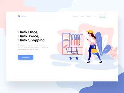 Shopping website header business design ecommerce header illustration onboarding shopping ui web website woman