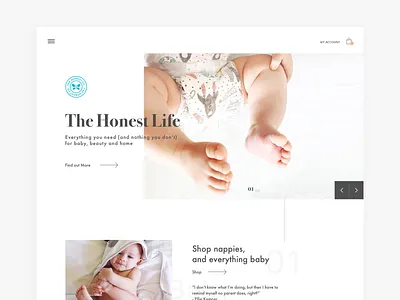 Honest color design ecommerce kids product design typography ui uiux ux website