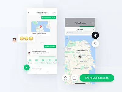 Wechat redesign chat app chat concept design map mobile share share location ui ux wechat