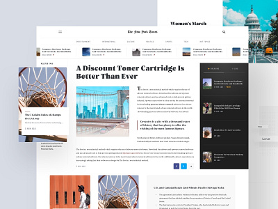 NY Times - Category Page artice blog category grid grid layout menu news norde typography ui ux web web design