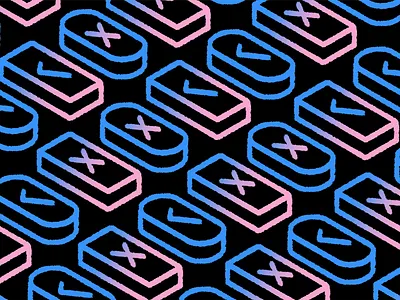 Bolt vs round buttons bolt button experiment gradient illo isometric round square