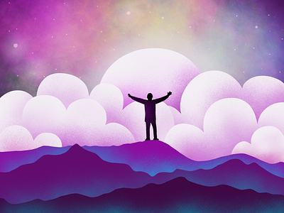 Day02 - Conquer it all - Space/Travel related llustration gradient grain brush illustration odyssey space travel ui universe