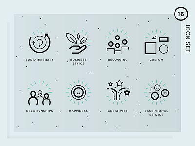 Business Value Icons business ethics icons business icons business principles icons business value icons creativity icon great service icon happiness icon line icons mission icons outline icons sustainability icons sustainable business icons