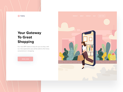 E-commerece header design header illustration landingpage ui vector web website