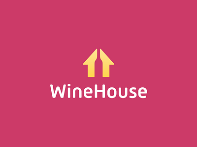 WineHouse Logo Project bottle branding design gold golden logo home house icon identity logo logo design logo designer logo project negative space pink smart logo smart logos wine wine logo winery