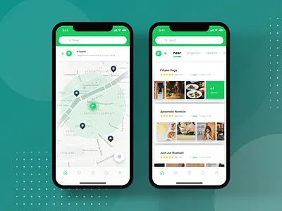 Exploration 2 view mode in one screen list map mobile restaurant