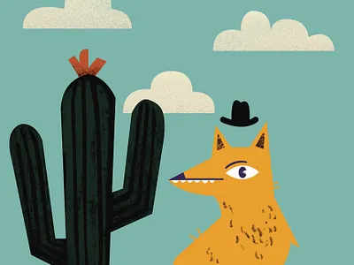 Coyote cowboy coyote desert procreate vector