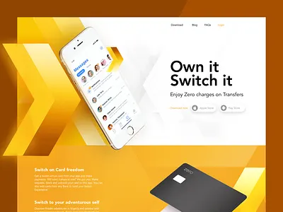 Switch Finance Landing Page card finance landing page web design website