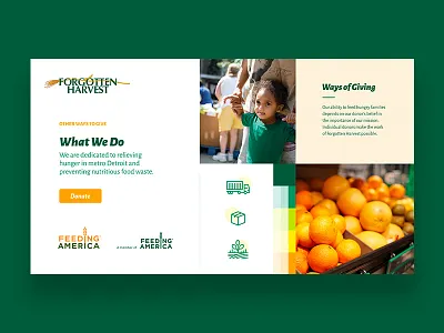 Forgotten Harvest Mood Boards brand detroit food mood board moodboard non profit style style tiles ui web design