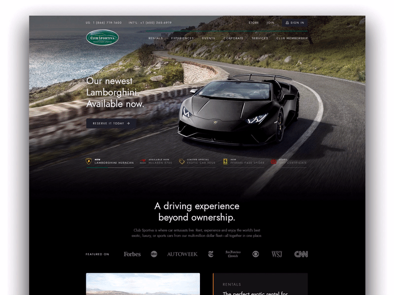 Exotic Car Rental/Experience Homepage — Dark vs. Light animation black car comparison dark darkvslight exotic homepage light luxury rental white