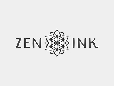 Zen Ink Logo asheville flower ink logo mandala metaphysical sacred geometry zen