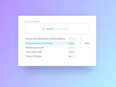 Kizen - File Uploader file modal popup progress ui upload uploader ux