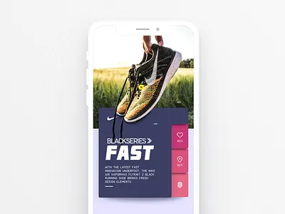Nike intro slide black dailyui design system flat design interface design iphone x mobile interface design mobile ui design modern interaction nike product branding sketchapp ui