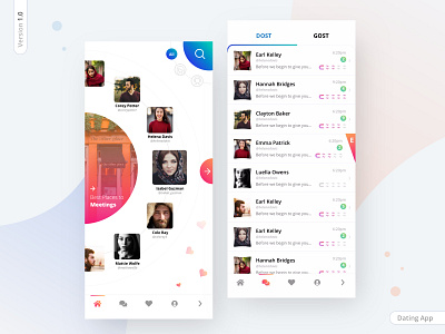 Dating app version 1.0 aamir mansuri app chat creativity dashboad dating dating app design friend finder friends interaction invite iphonex list love meeting minimal network party send