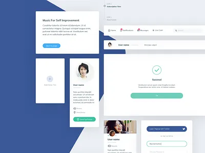 Skreen Elements cards design design system library style guide system ui ux website