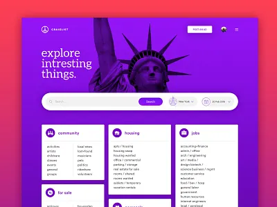 Craigslist Redesign clean minimal ui design webdesign