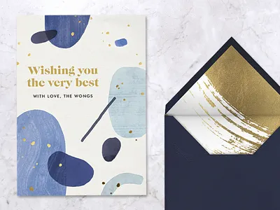 Bluet greeting card minimal art modern art painted