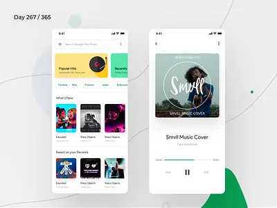 Google Play Music App Redesign | Day 275/365 - Project365 android pie design challenge daily ui design challenge google music app google play music ios material 2.0 material 2018 minimal mobile app mobile app redesign play music app redesign project365 redesign concept redesign tuesday sketch
