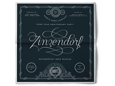 Zinzendorf Newspaper Ad ad beer design graphic lettering newspaper oktoberfest print