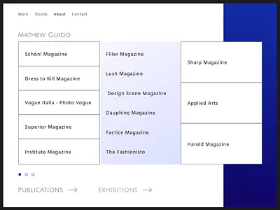 Mathew Guido Concept Publications about black white concept desig foto gradiant gradient menu publications saite typography ui ui ux ui ux design ux design web
