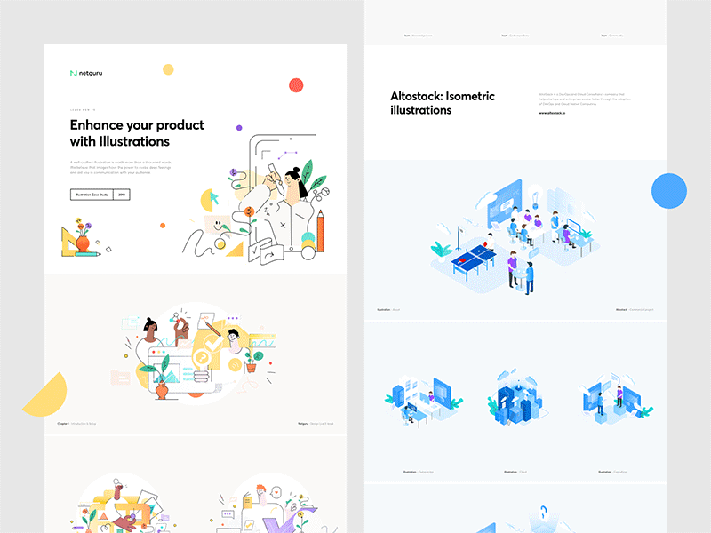 Illustrations 2018 animation behance case study design illustration landing sketch ui web website