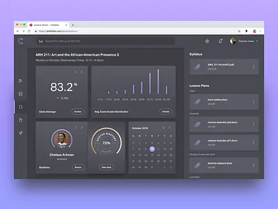 Weekly Design Challenge #01 — Classroom Management college dark ui dashboard design challenge product design ui