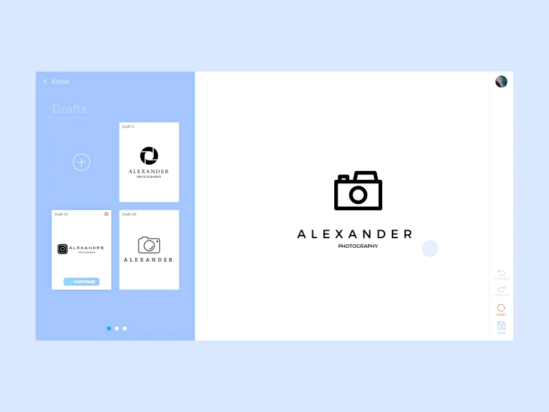 Logo Maker Editor Desktop Version flat icon interface logo typography ui web app