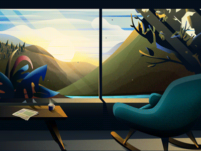 Good Morning ! animation apps design illustration interaction motion mountain illustration nature nature illustration scenario ui ux web design