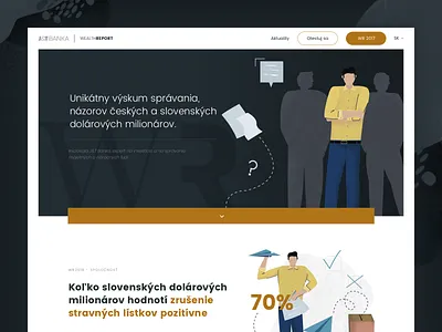 Wealth Report - Webpage animation bank dark data finance illustration millionaire report survey typogaphy ui visualisation wealth webdesign