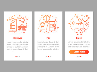 Online shopping onboarding app app appscreen concept design icon illustraion infographic mobile onboarding online onlineshopping page payment screen shop shopping step store ui