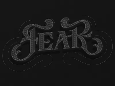 Fear dark design fear hand lettering illustration lettering negative series typography vector