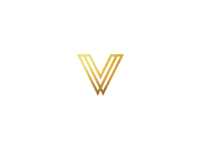 V branding gold foil logo monogram type typography v wip