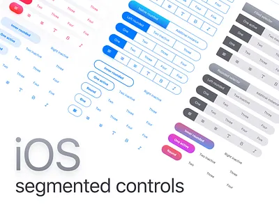 Figma iOS app templates · Segmented Components app buttons choice design system figma gradient ios iphone kit outline prototyping segmented select selection swift tabs templates ui kit xcode