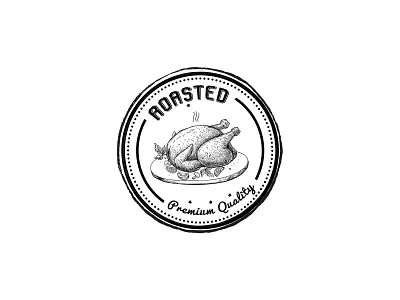 Day 3 Inktober 2018 chicken illustration inktober inktober2018 premium retro roasted stamp vintage