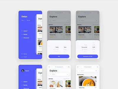 Delyo | Food Delivery App | Round 3 adobe xd black card delivery app delyo food free ios iphone x location minimal mobile app research restaraunt sketch store ui ui kit ui8 white
