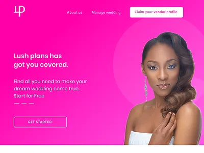 lush plans Web landing page 3d app branding card concept design illustration logo typography wedding
