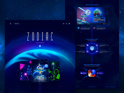 Zodiac — Web layouts clean design game illustration interaction interface space ui unity ux web