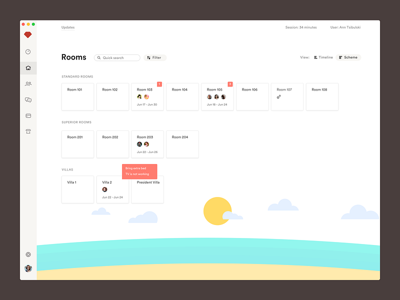 Room Management - Scheme View app complex crm dashboad dashboard dashboard ui desktop erp figma hotel hotel management management product product design room booking scheme ui ui ux ux uxdn