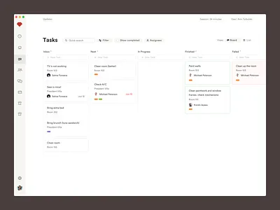 Task Management board columns complex crm dashboad dashboard dashboard ui desktop erp hotel hotel management kanban management product product design saas sketch ui ux uxdn
