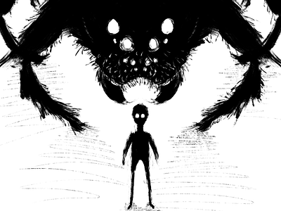 Looming Deadlines danger fangs ink silhouette spider