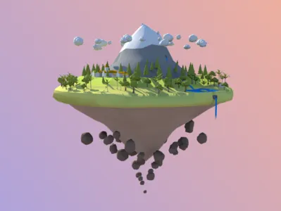 Climate Challenge 3d design low poly mountain render ux design