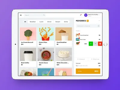 Point of Sale iPad View app bee sight soft design food ipad ipad app pos ui uiux ux vietnam