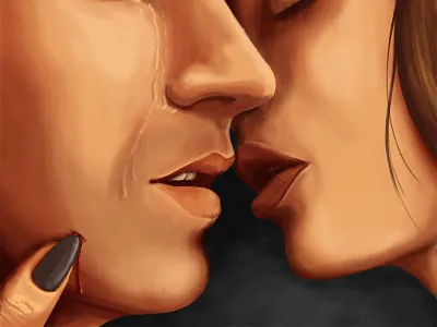 2414 Pt.3 blood crying illustration kiss painting tears texture